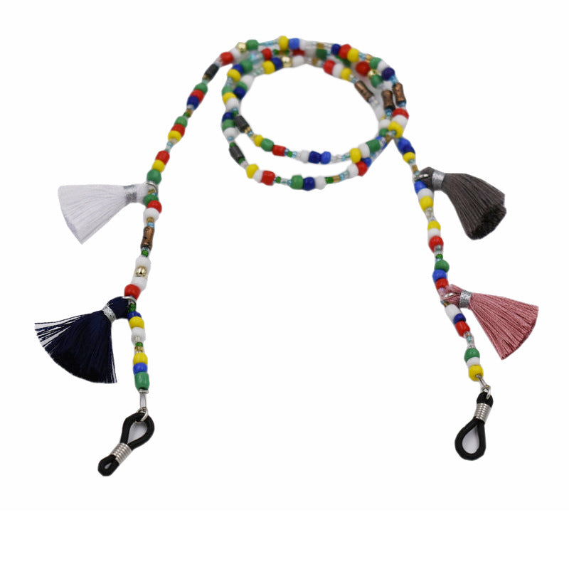 Bunte Perlen Sonnenbrillen Kette Karnz