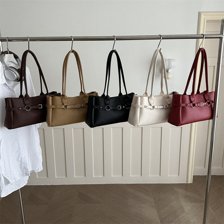 Strukturierte Leder-Handtasche