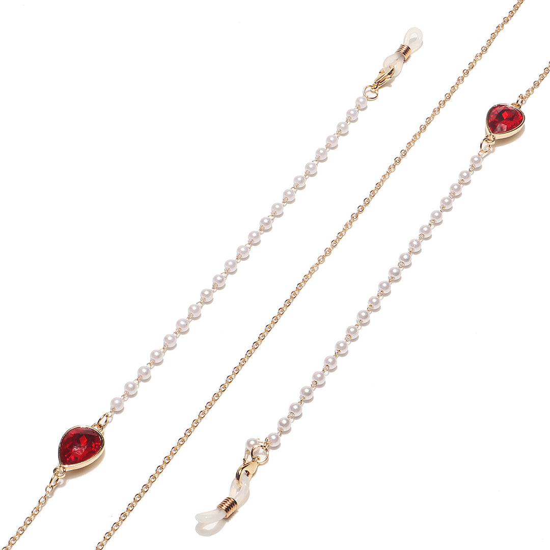Elegante Perlen- und Kristall-Brillen Kette Karnz