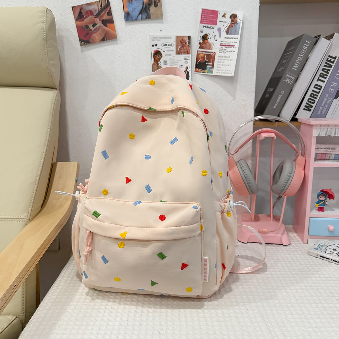Stylische Mehrfarbige-Pünktchen-Rucksack Karnz