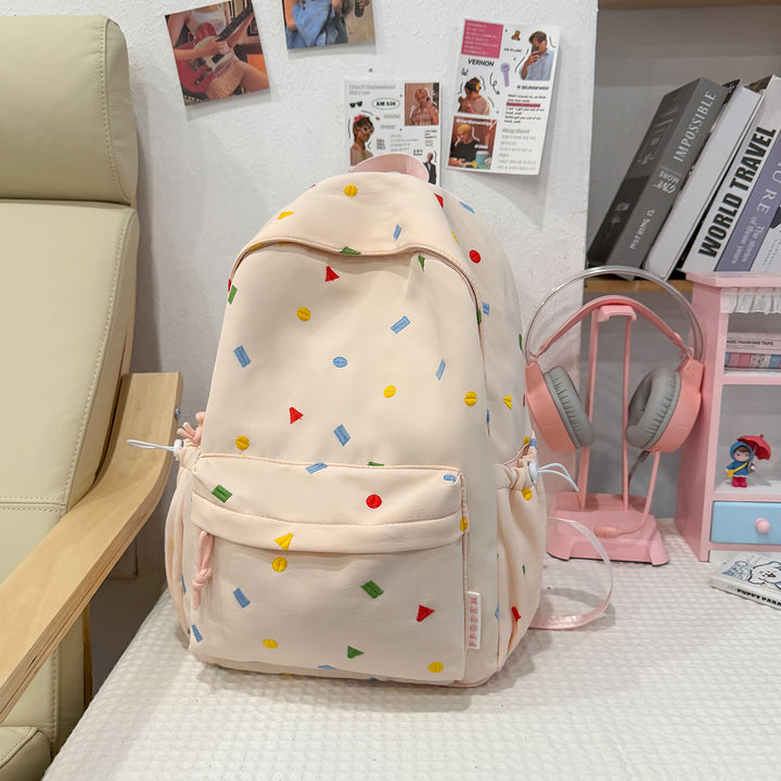 Stylische Mehrfarbige-Pünktchen-Rucksack Karnz