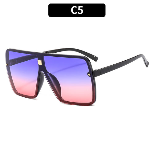 Oversized Geometrische Schild Sonnenbrille Statement Stil
