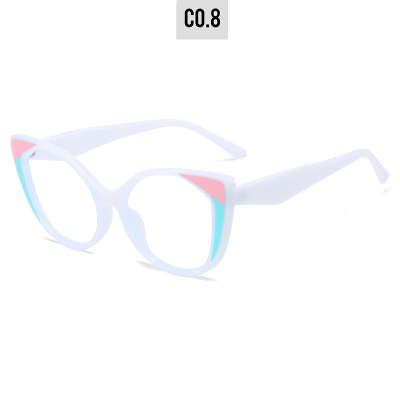 Damen Cat-Eye Brille mit floralem Design und verstellbarem Nasensteg Karnz