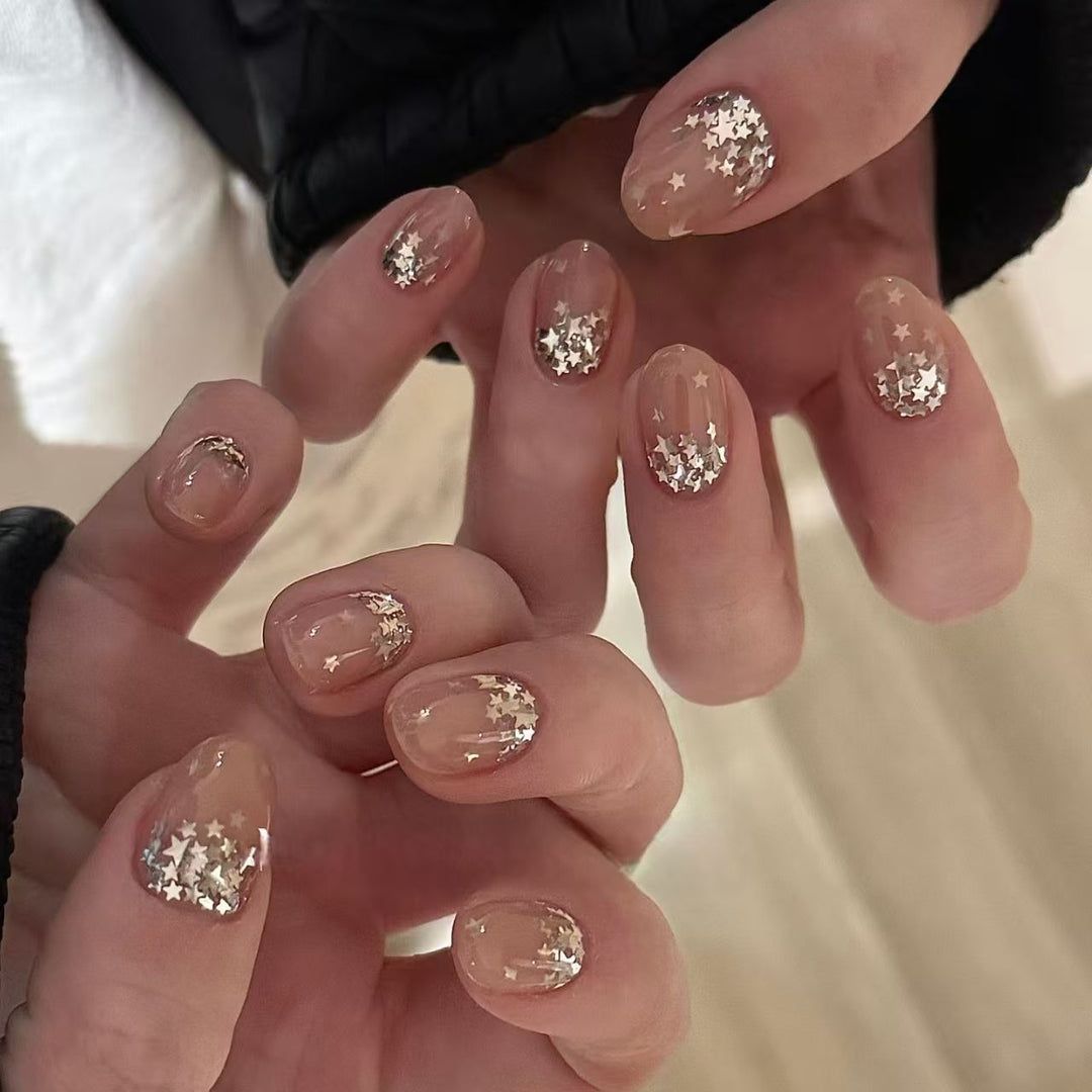 Glitzernde Sternnail Art