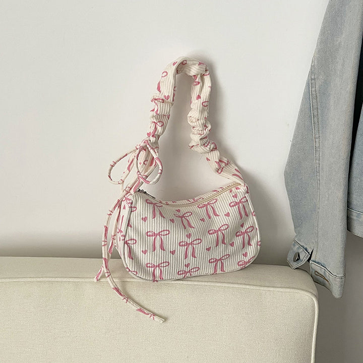 Verspielte Schleifen-Print Schultertasche