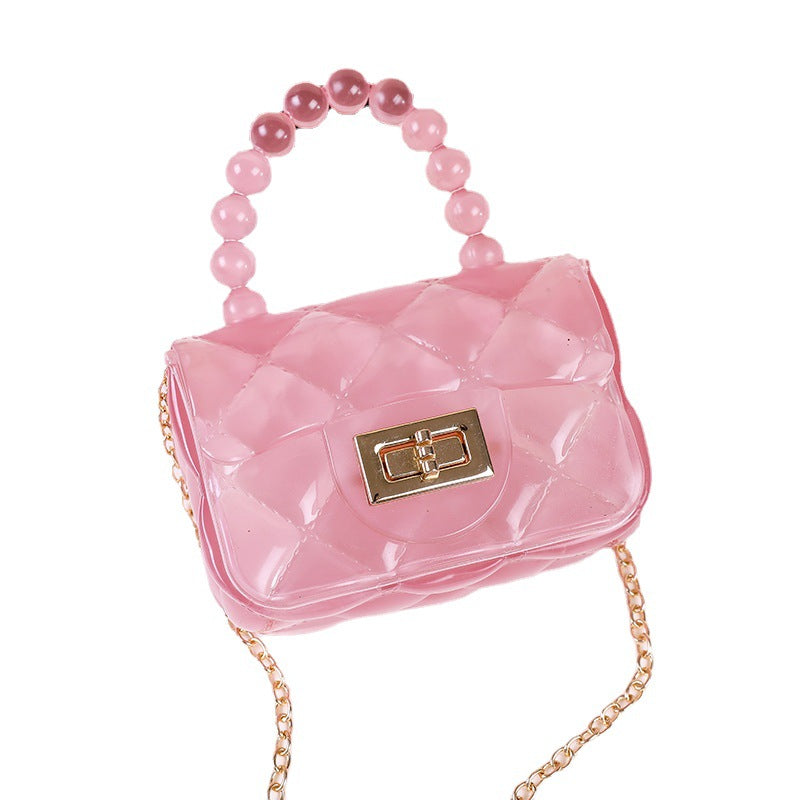 Damen modische Handtasche mit perlenbesetztem Griff Karnz