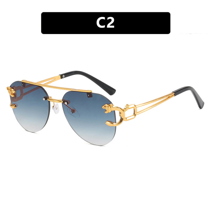 Damen ausgefallene runde Sonnenbrille mit dekorativen Details Karnz