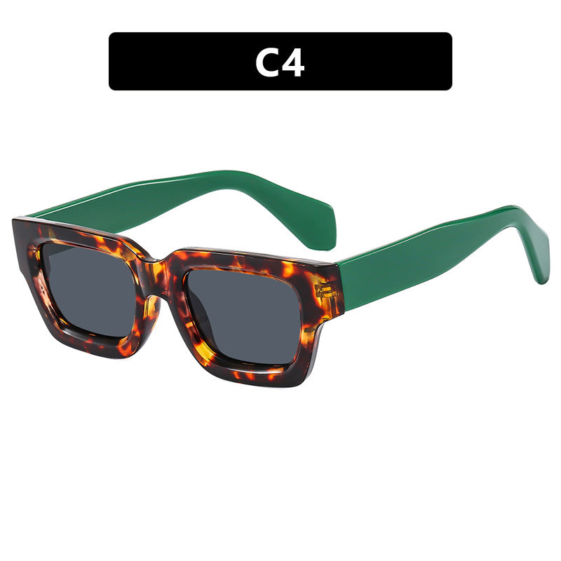 Damen modische rechteckige Sonnenbrille mit breitem Rahmen und schützendem UV-Filter Karnz