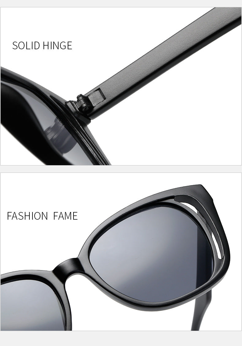 Damen stilvolle Cat-Eye Sonnenbrille mit robustem Rahmen Karnz