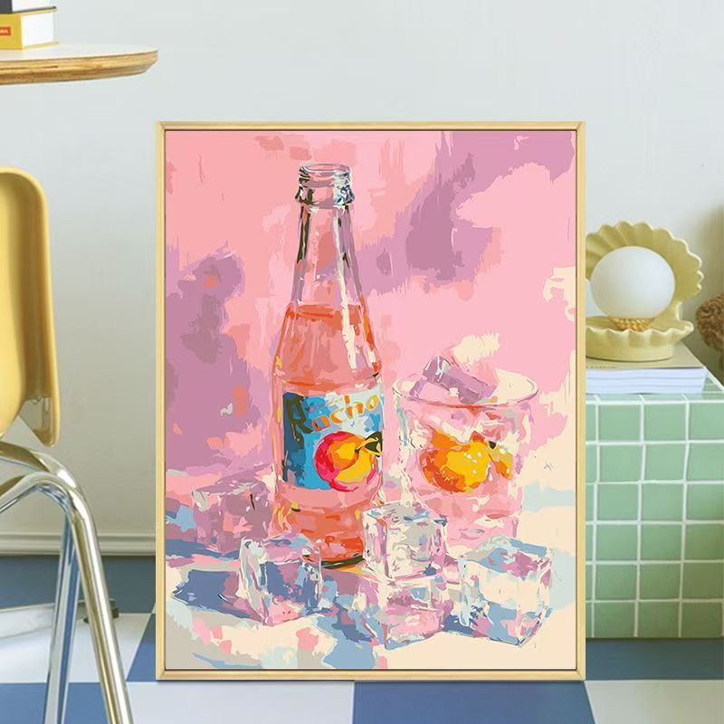 Retro-inspirierte Getränkeflaschen-Canvas-Kunst Karnz