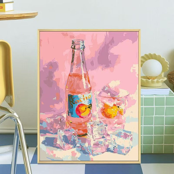 Retro-inspirierte Getränkeflaschen-Canvas-Kunst Karnz