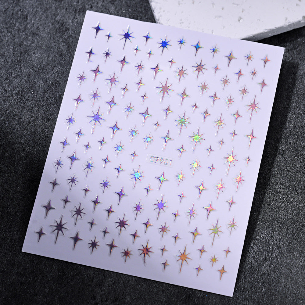 Gold Star Nail Art Dekorationsaufkleber