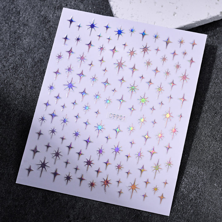 Gold Star Nail Art Dekorationsaufkleber