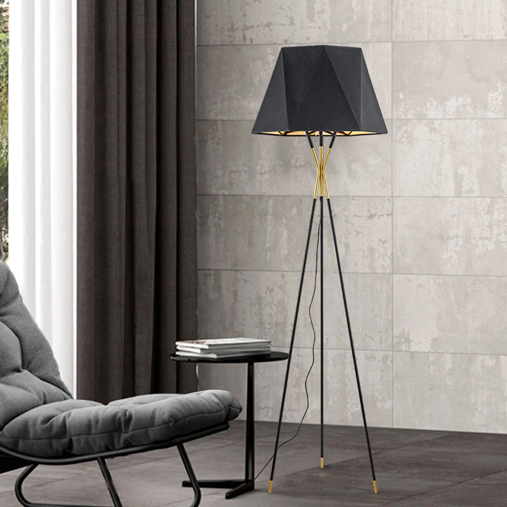 Moderne geometrische Stehlampe mit Dreibeinbasis