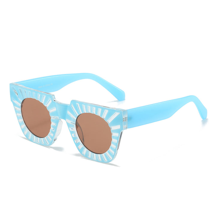 Damen Modische Sonnenbrille mit kreativem geometrischem Rahmen Karnz
