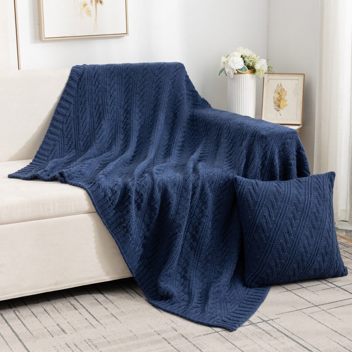 Luxuriöse strukturierten Strickdecke
