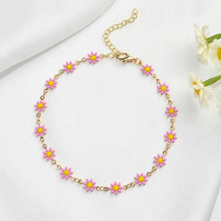 Buntes Floral Kettenarmband Karnz