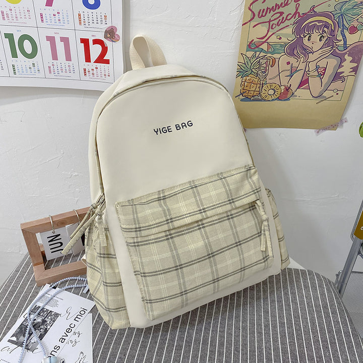 Lässiger Plaid-Muster-Rucksack Karnz