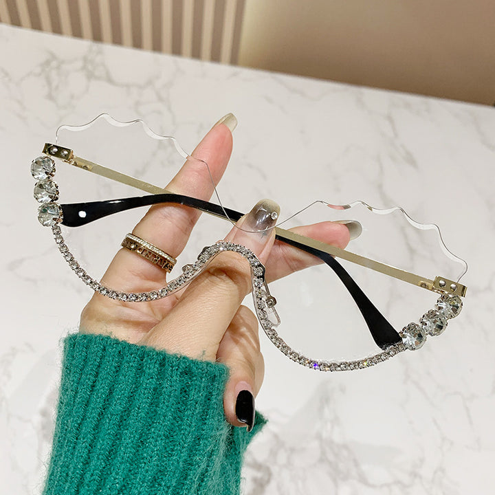 Luxus mit Strass verziertes Schild Sonnenbrille