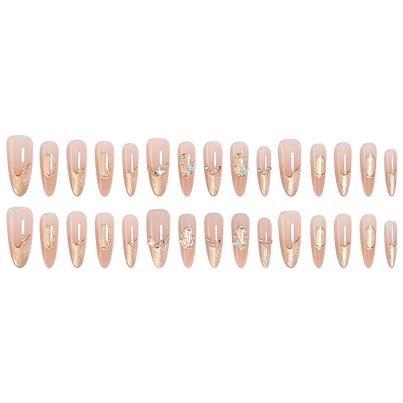 Kunstnagelset mit elegantem Gold-Glitzer-Design Karnz