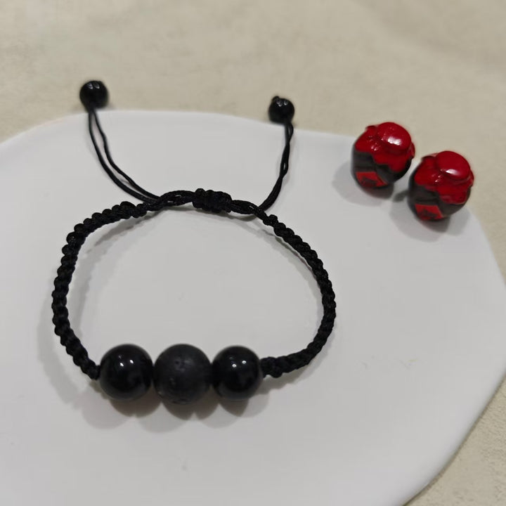 Verstellbares Lava-Stein-Armband Karnz