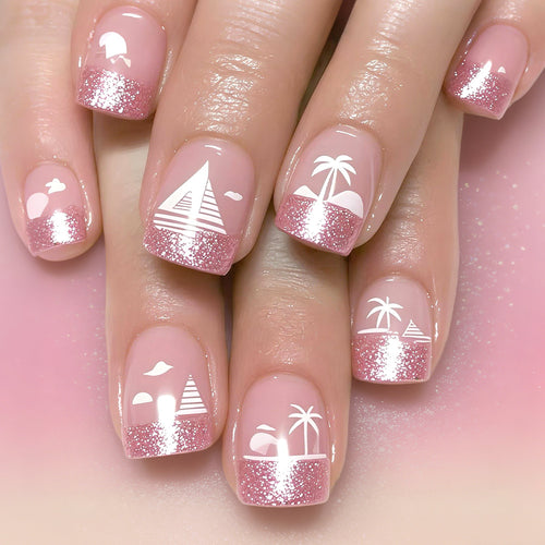 Tropisches Strand-Themen-Nagelkunstdesign Karnz