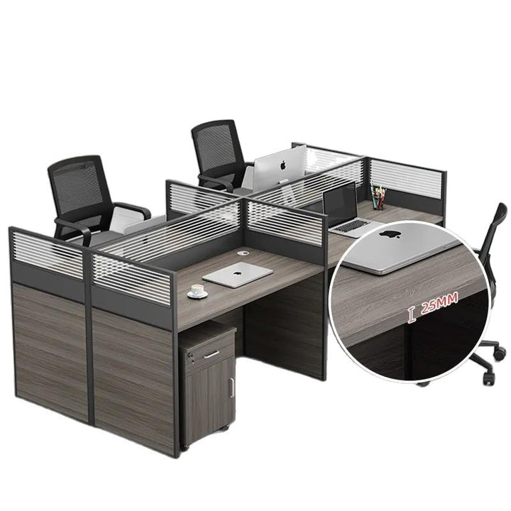 Arbeitsplatz mit Trennwand und Stauraum Karnz