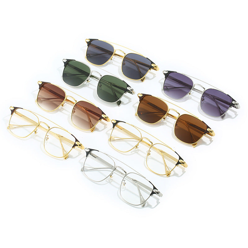 Damen modische Halbrahmen Brille Karnz