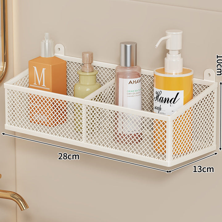 Wandmontierter Metallgitter-Badezimmer-Aufbewahrungskorb
