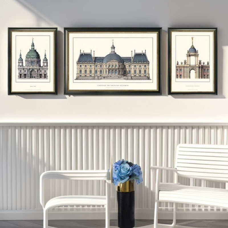 Elegante Gerahmte Architektur Druck Set