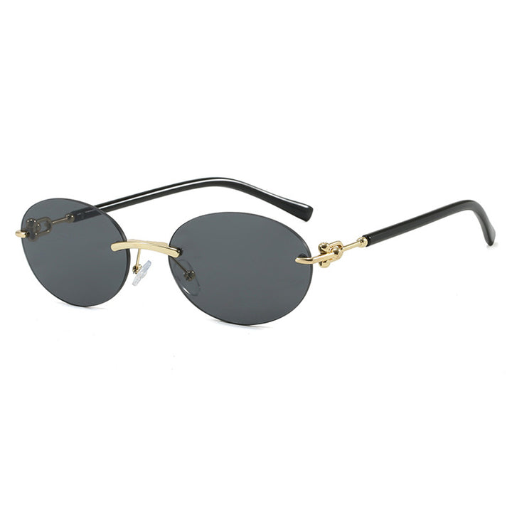 Damen ovale Sonnenbrille mit luxuriösem Metallrahmen und verspiegelten Gläsern Karnz