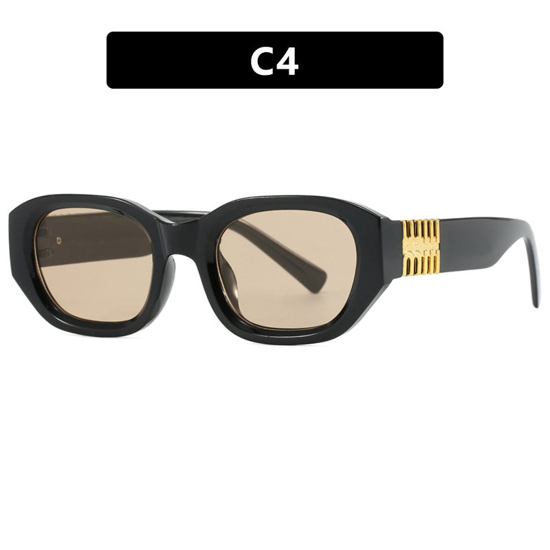 Damen modische Sonnenbrille mit einzigartigem, geometrischem Design und eleganten Akzenten Karnz