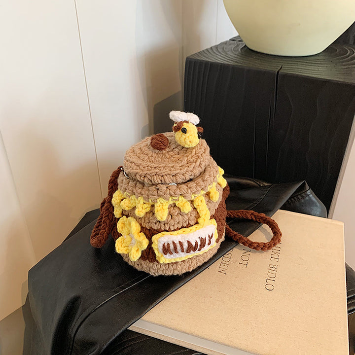 Spaß Häkel Honigglas Mini Tasche