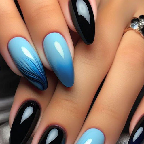 Künstlerische Ombré Stiletto Press-On Nägel Karnz