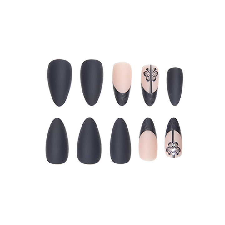 Floral Design Matte Lange Stiletto Nägel Karnz
