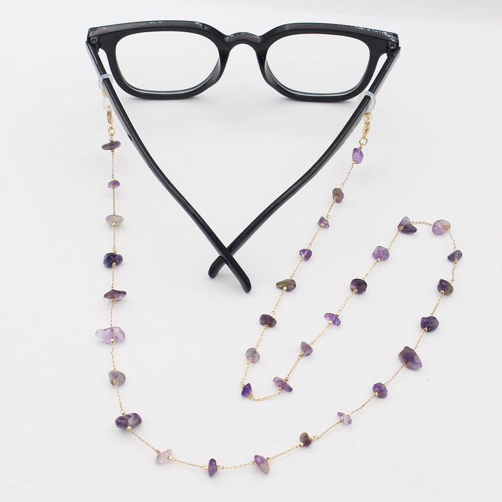 Elegante mit Kristallen verzierte Brillenkette Karnz