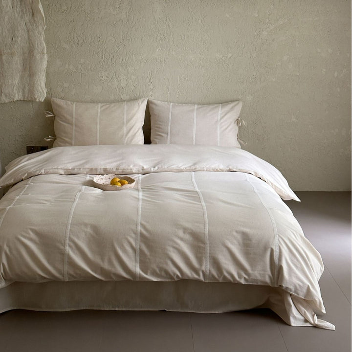 Luxuriöses Baumwollsatin-Bettwäsche-Set mit Hotelverschluss und extra-weichen Kissenbezügen