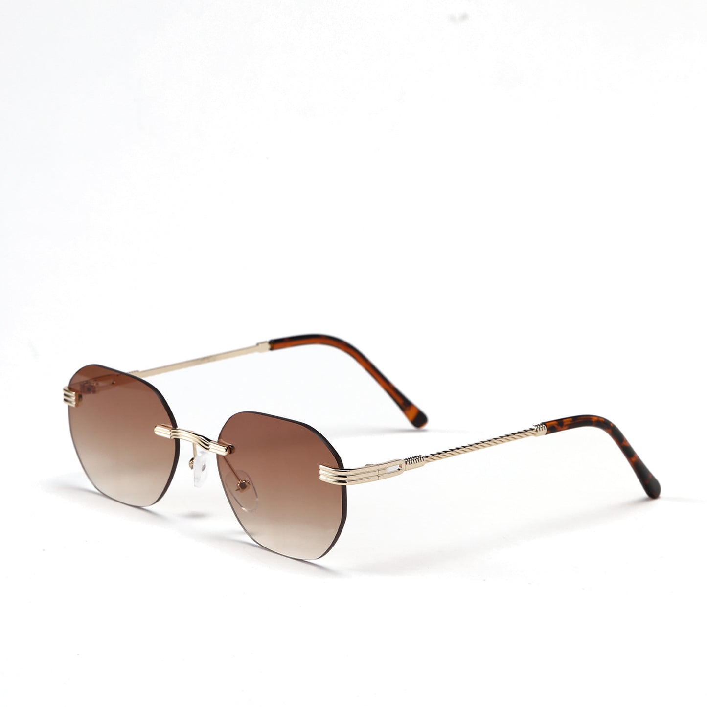 Damen geometrische Sonnenbrille mit elegantem Metallrahmen Karnz