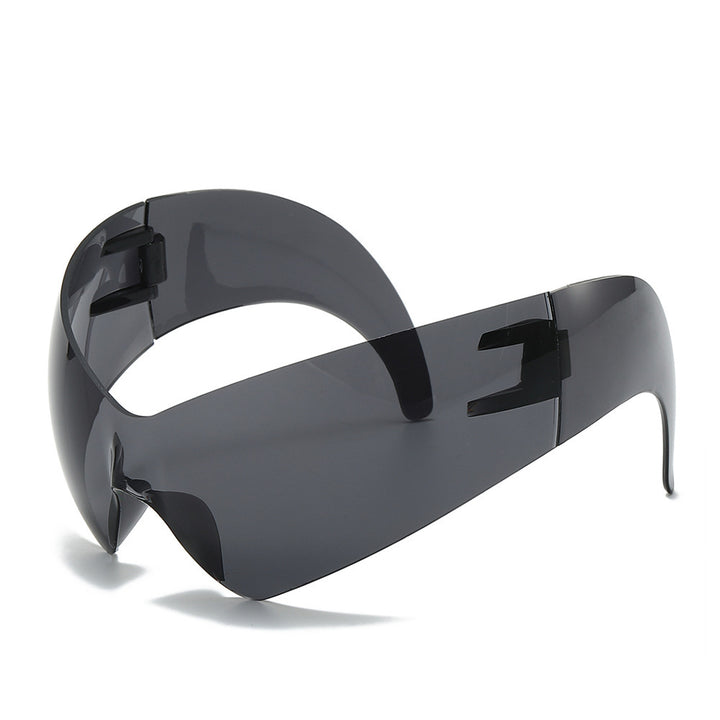 Futuristische Übergroße Shield Sonnenbrille Karnz