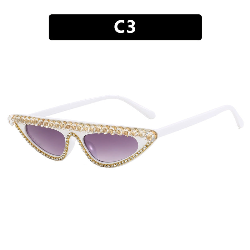 Damen Designer-Sonnenbrille im stilvollen Cat-Eye-Design mit glitzerndem Rahmen Karnz