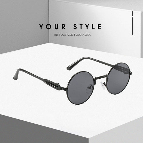 Damen runde modische Sonnenbrille mit feinem Metallgestell Karnz