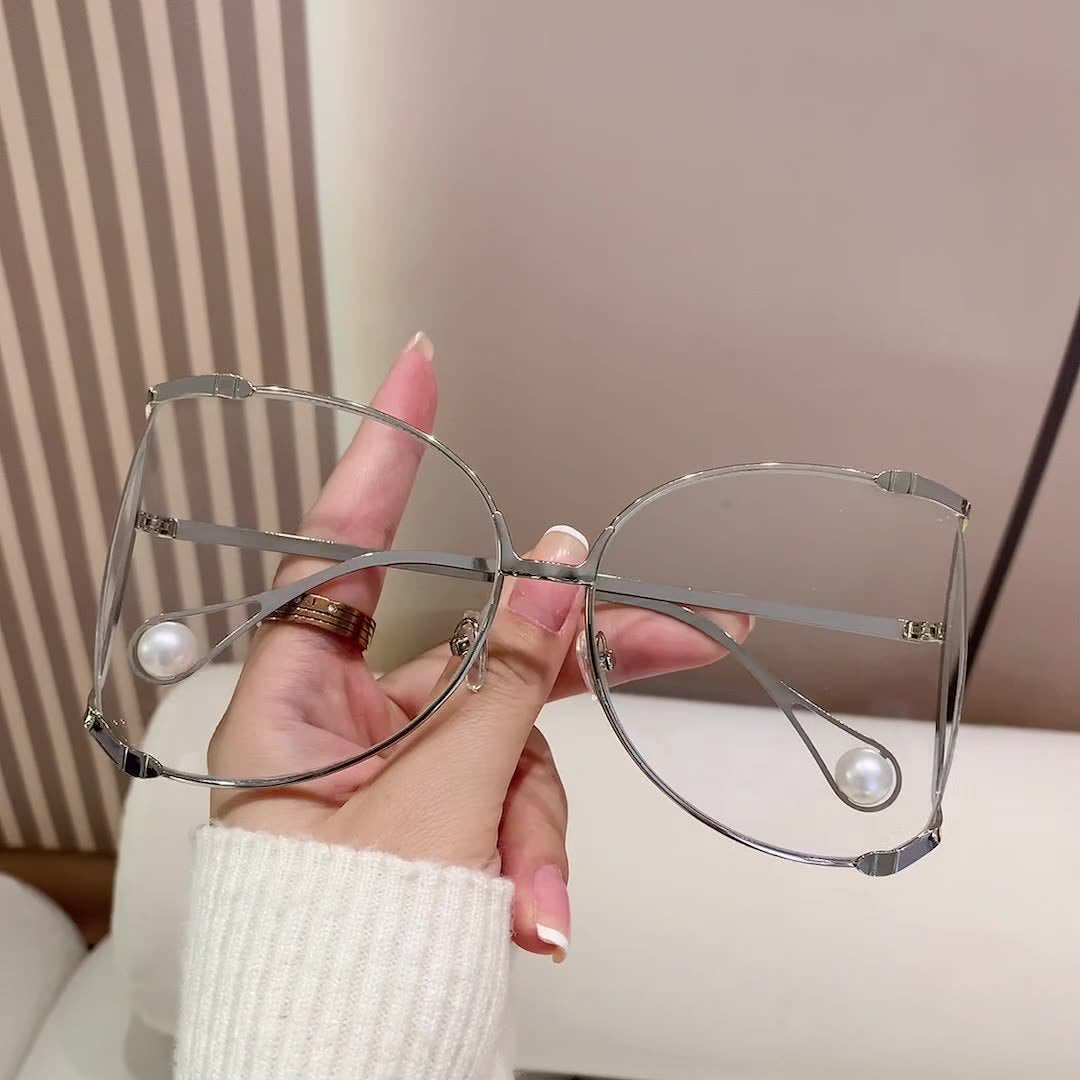 Damen modische Brille mit elegantem Perlendekor Karnz