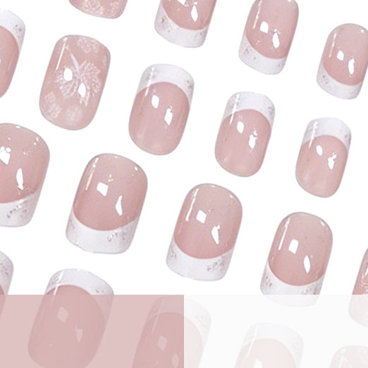 Florale Französische Spitze Nagelverzierungen Karnz