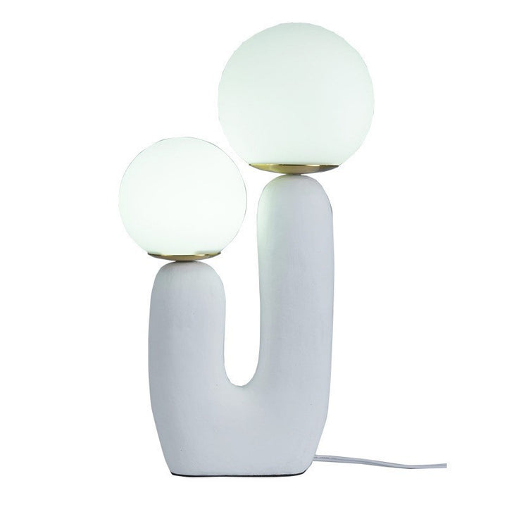 Künstlerische Tischlampe mit dualem Globusdesign
