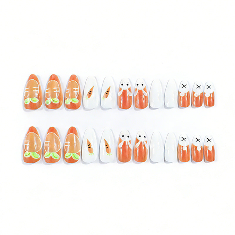 Süße Kaninchen- und Karotten-Nagelkunst Karnz