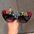 Damen Cat-Eye Sonnenbrille mit luxuriöser Kristallverzierung Karnz