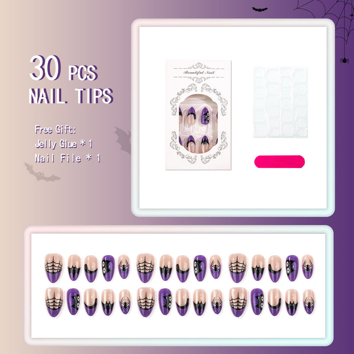 Gothic Spider Web Press-On Nagelkunst Set