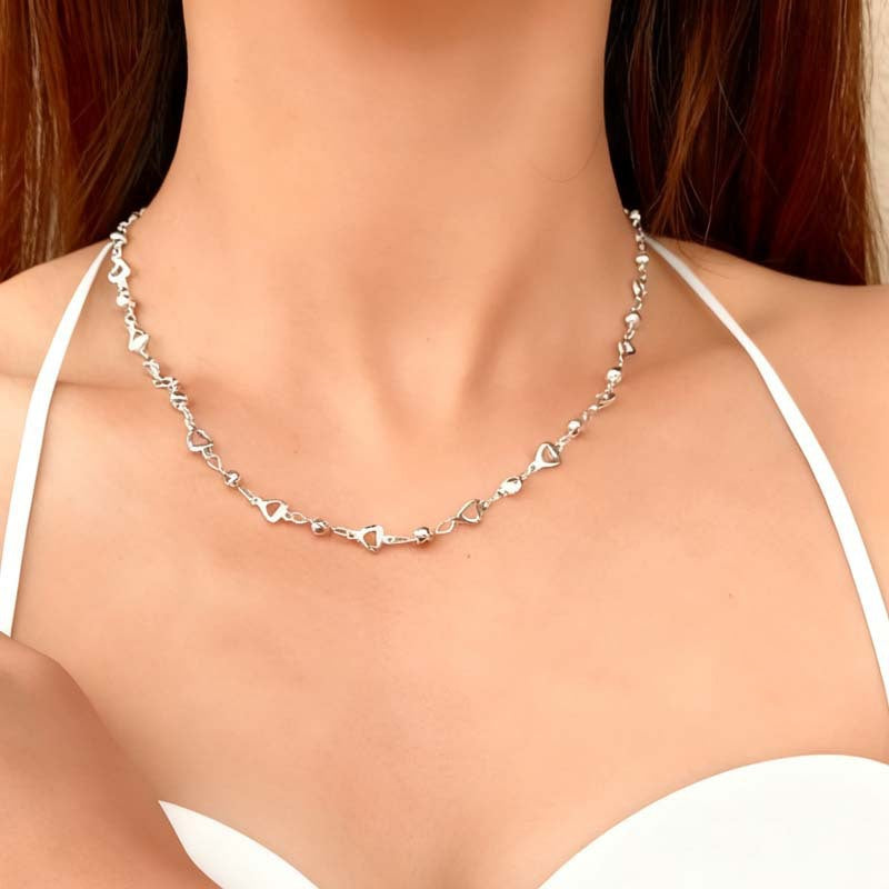 Herzförmiges Edelstein Choker Halskette Karnz