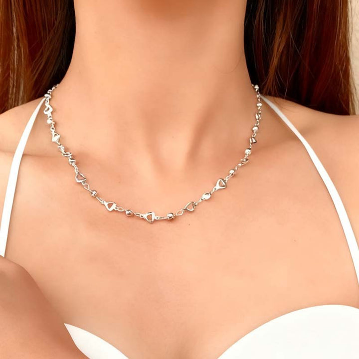 Herzförmiges Edelstein Choker Halskette Karnz