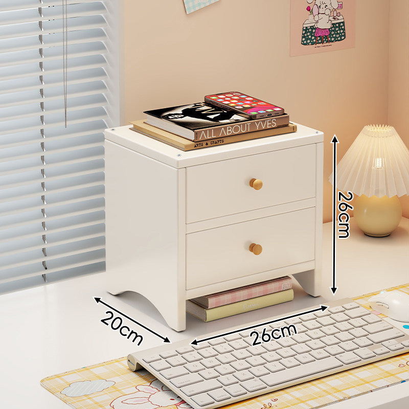 Holz Monitorständer mit doppelten Schubladen und Unterregal Desktop-Organizer
